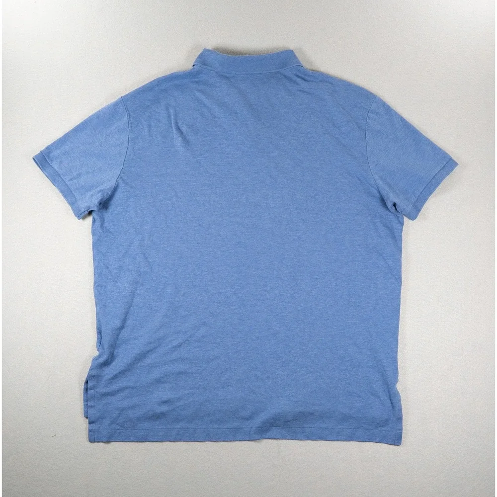 Polo Ralph Lauren Mens XL Pima Soft Touch Polo Shirt Blue Heather Short Sleeve